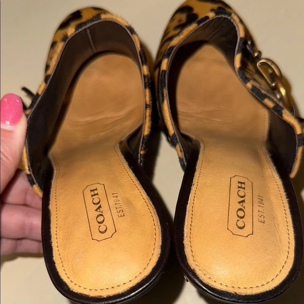 Coach Leopard Print Women's Clogs - Picture 7 of 9